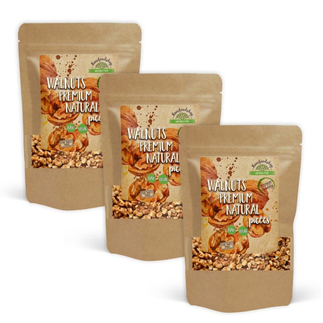Valnødder i stykker Premium RAW 250g x 3 pakker