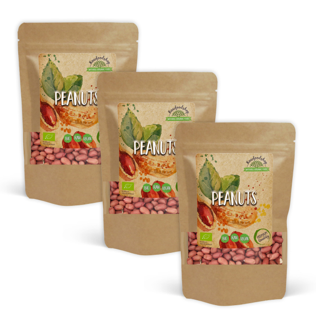 Jordnødder Premium RAW ØKO 1kg x 3 pakker 