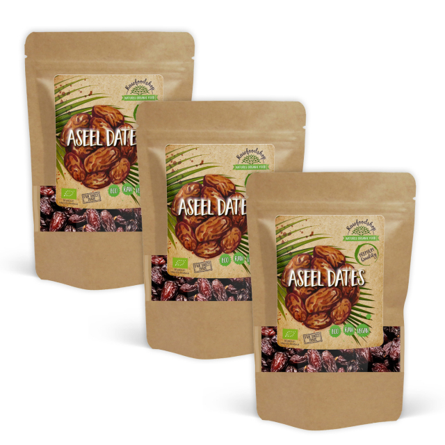 Aseel Dadler udkernede ØKO 500g x 3 pakker