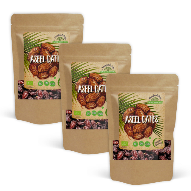 Aseel Dadler udkernede ØKO 1kg x 3 pakker