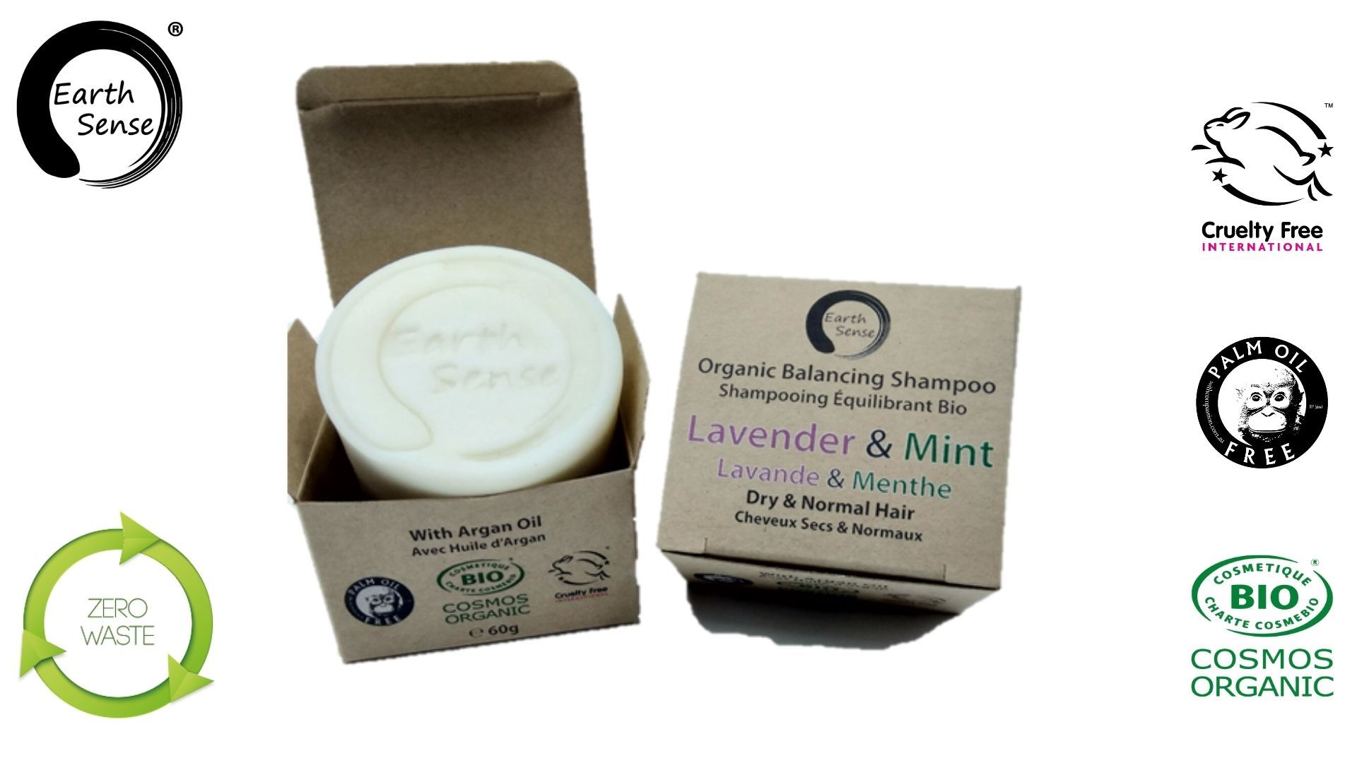 Earth Sense Shampoo Lavendel & Mint 60g