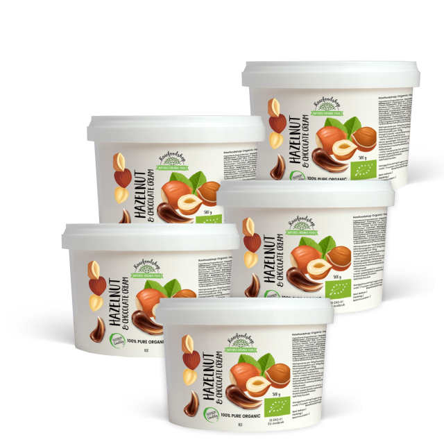 Hasselnødde og Chokolade Creme ØKO 500g x 5 pakker