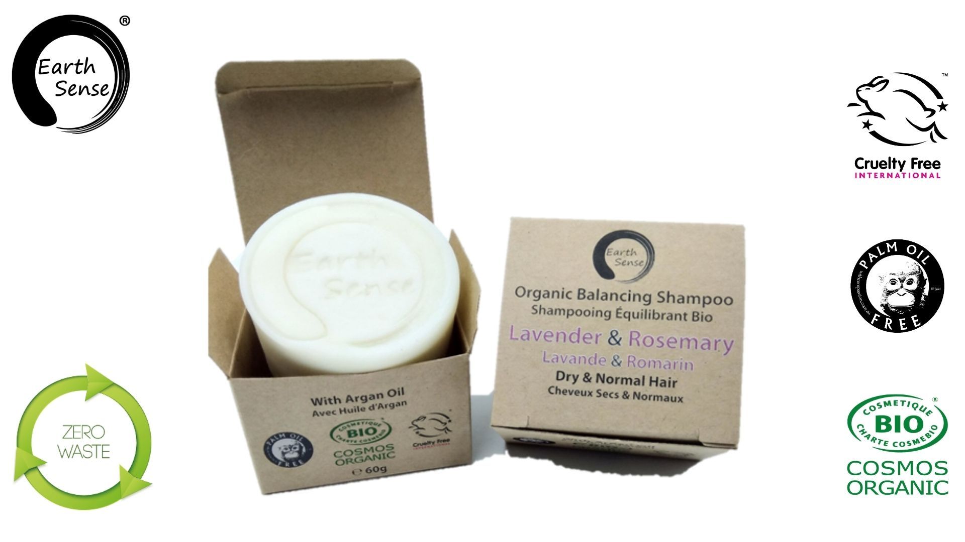 Earth Sense Shampoo Lavendel & Rosmarin ØKO 60g