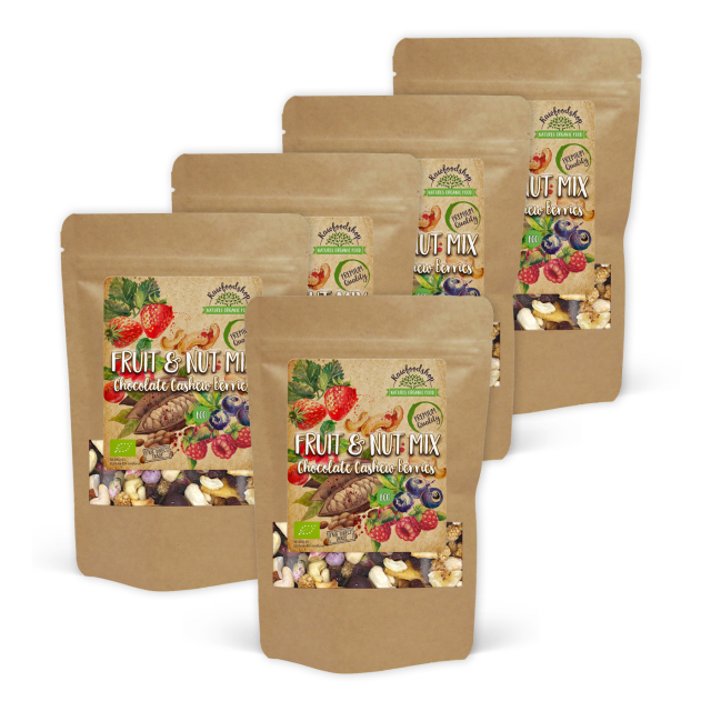 Frugt- & Nødmix Chokolade Cashew Skovbær ØKO 200g x 5 pakker