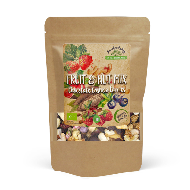Frugt- & Nødmix Chokolade Cashew Skovbær ØKO 200g