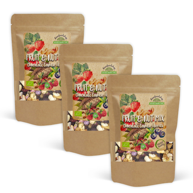 Frugt- & Nødmix Chokolade Cashew Skovbær ØKO 500g x 3 pakker