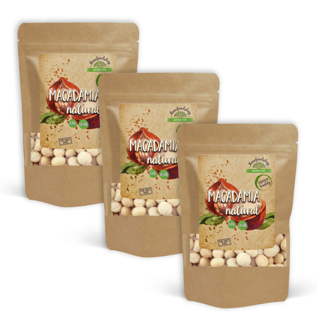 Macadamianødder Premium RAW 1kg x 3 pakker