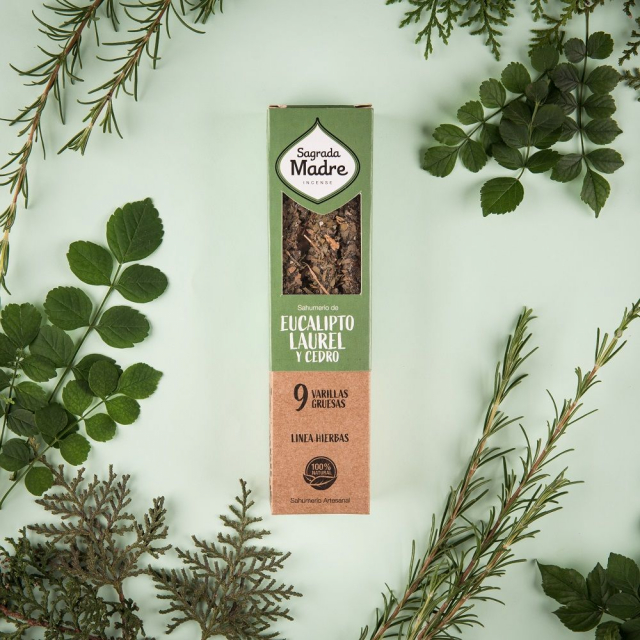 Eukalyptus, Ceder, laurbærblad & Frankincense røgelsespinde 9 stk