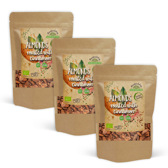 Mandler Ristede med Kanel ØKO 500g x 3 pakker