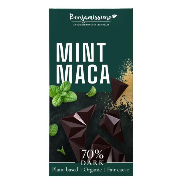 Benjamissimo Mørk 70% Mint & Maca ØKO 60g