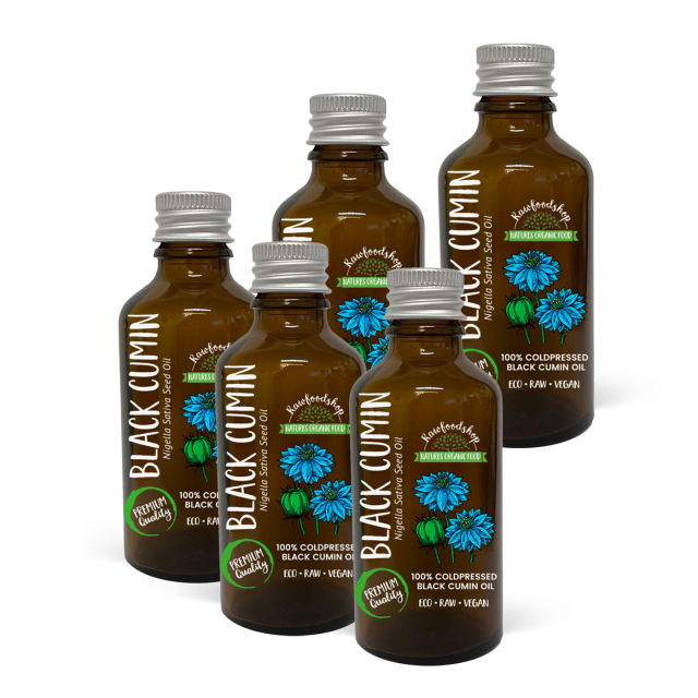 Sort Kommenolie koldpresset ØKO 50ml x 5 flasker