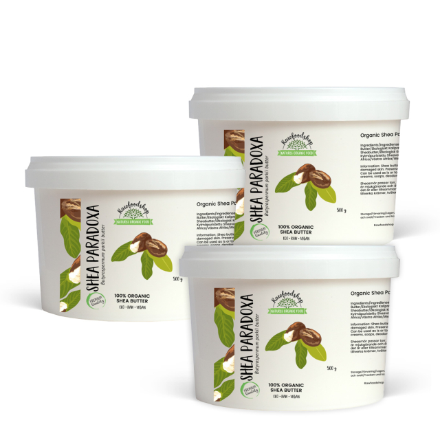 Sheasmør Paradoxa ØKO 500g x 3 dåser