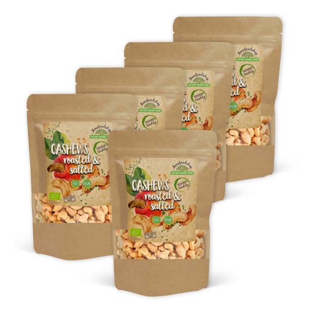Cashewnødder Ristede & Saltede ØKO 1kg x 5 pakker