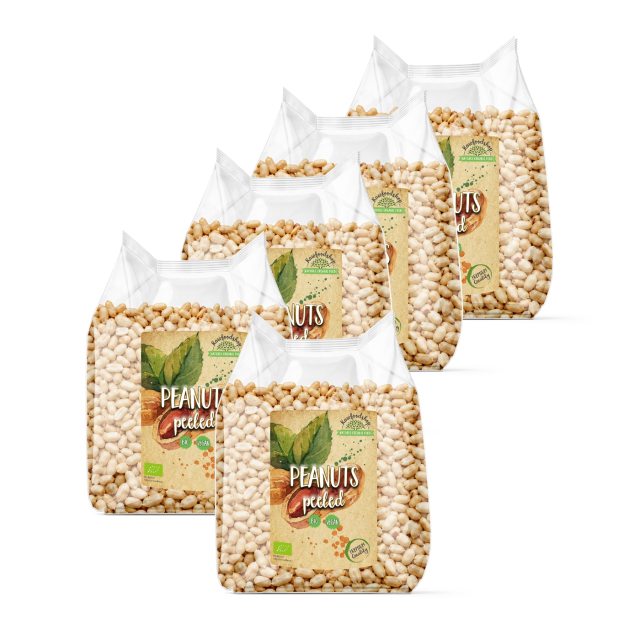 Jordnødder Premium Afskallede RAW ØKO 500g x 5 pakker