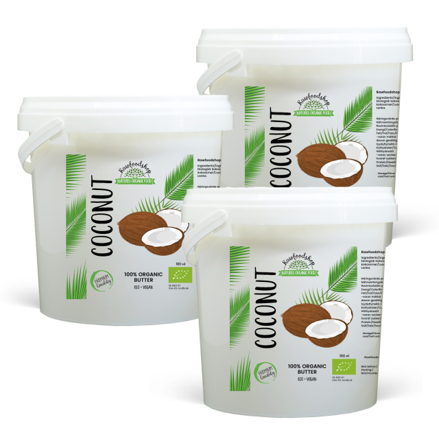 Kokosnøddesmør ØKO 1000ml x 3 dåser