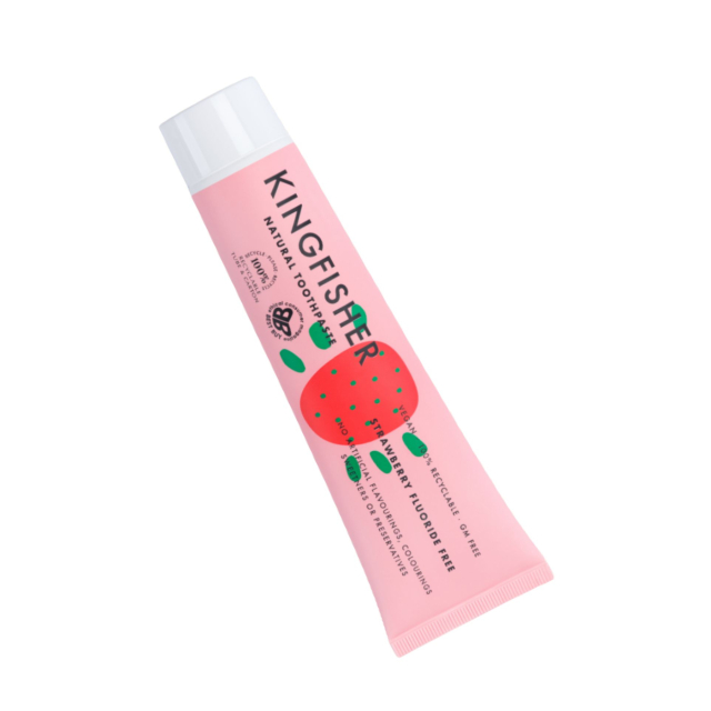 Børnetandpasta Kingfisher Jordbær Fluorfri 100 ml