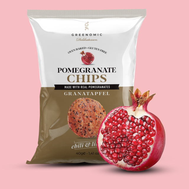 Granatæble Chips – Chili & Lime 40g