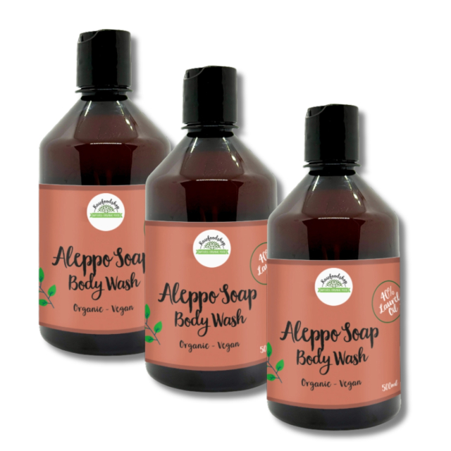 Aleppo Flydende Sæbe Laurbærolie 40% ØKO 500ml x 3 stk