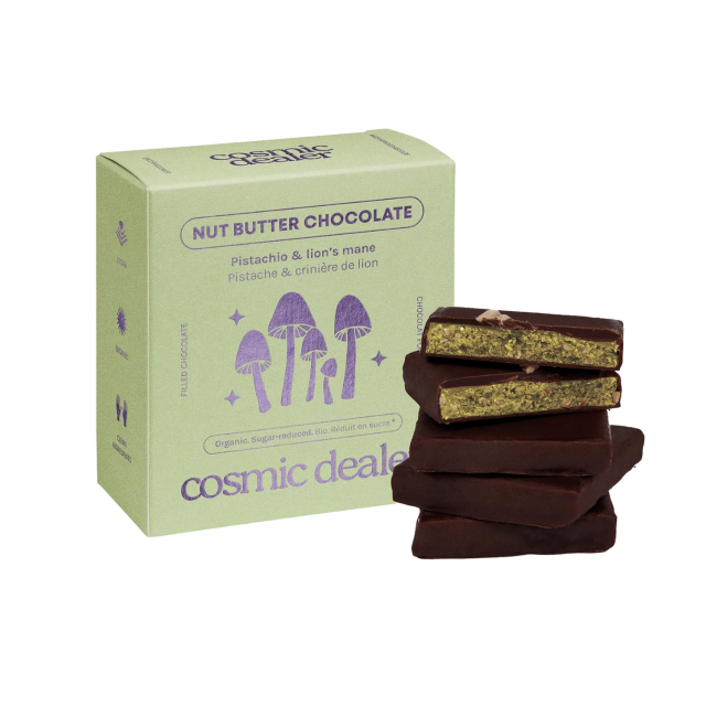 Chokoladebox Pistacie & Lions Mane ØKO 4 x 20g