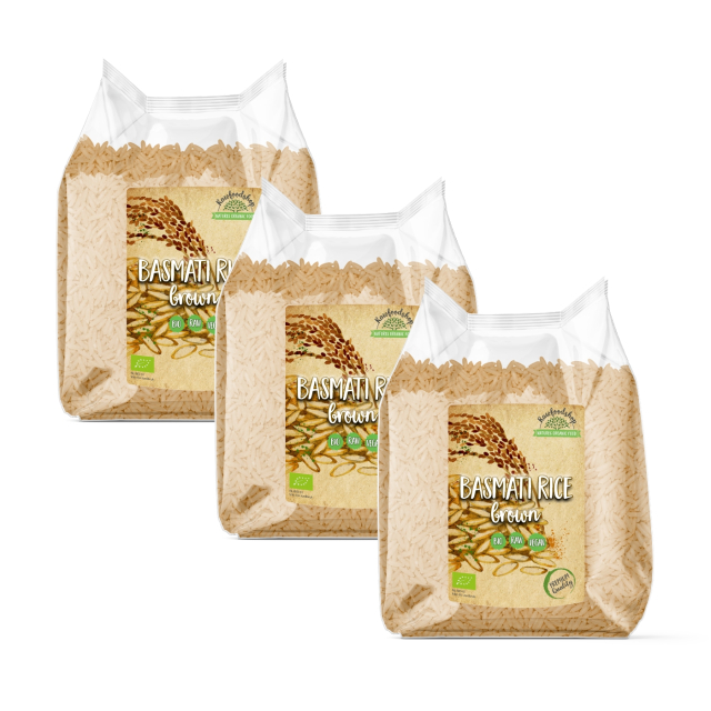 Basmatiris Brune ØKO 1kg x 3 pakker