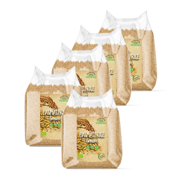 Basmatiris Brune ØKO 1kg x 5 pakker