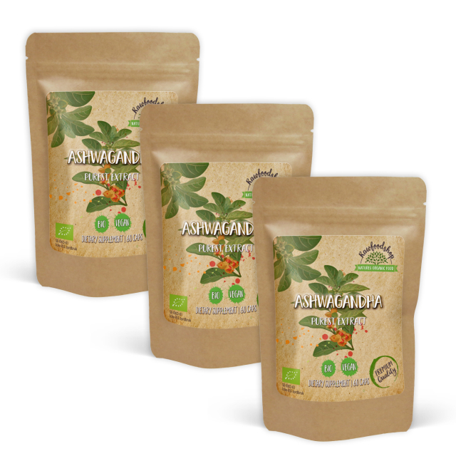 Ashwagandha Extract ØKO 500mg 60 kapsler x 3 pakker