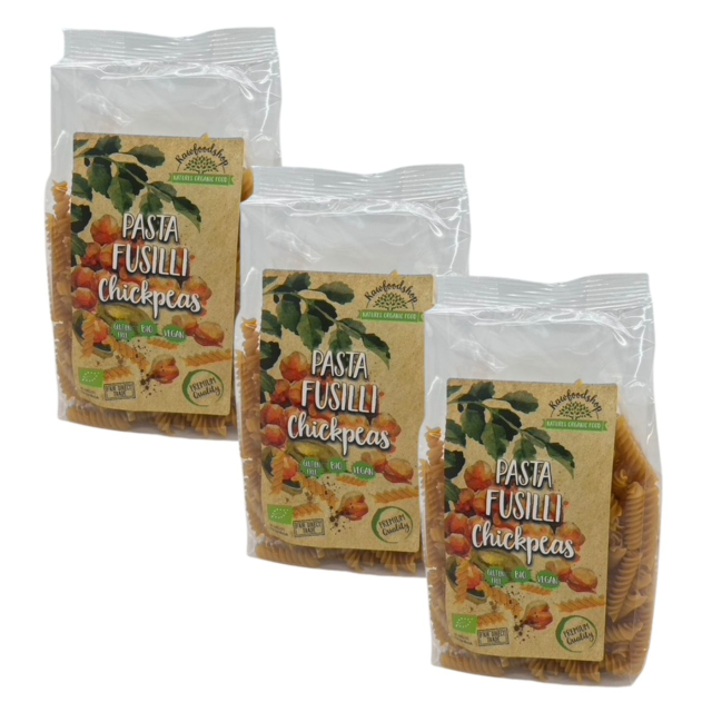 Pasta Kikærter Fusilli ØKO 250g x 3 pakker