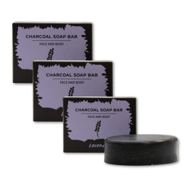 Lavendel Sæbe Aktivt Kul 85g x 3 stk