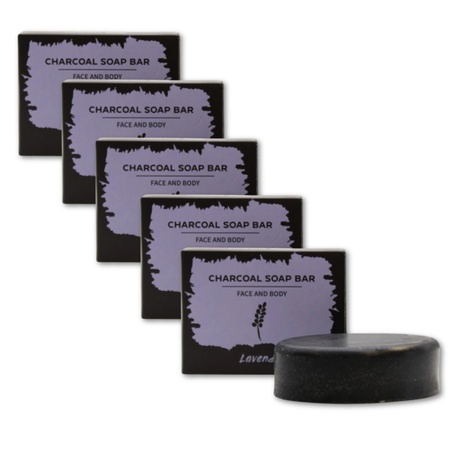 Lavendel Sæbe Aktivt Kul 85g x 5 stk