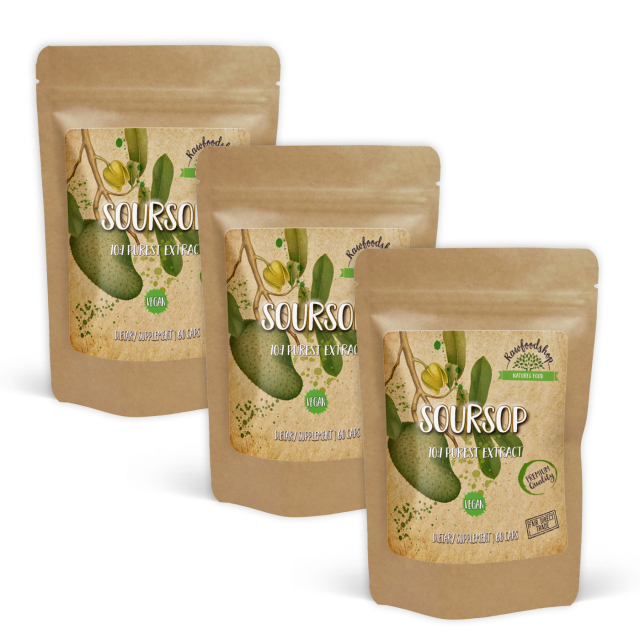 Soursop Extract 500mg 60 kapsler x 3 pakker