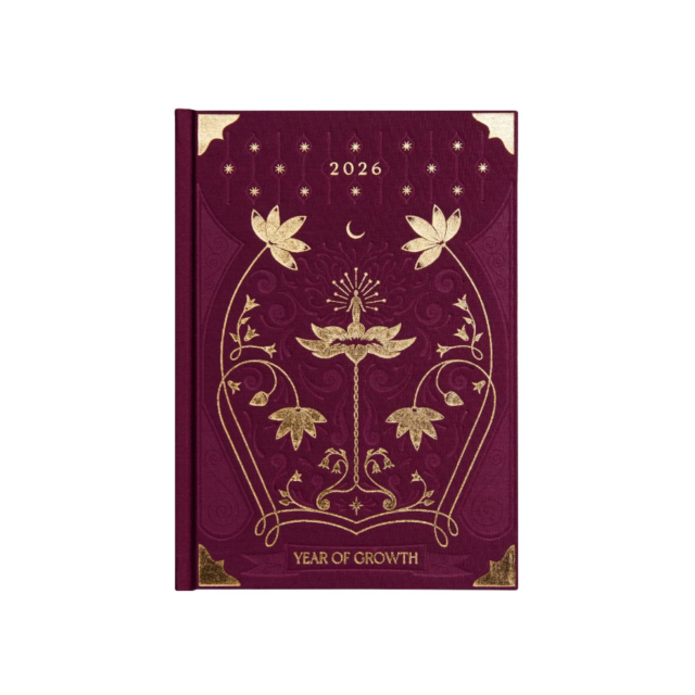 Dagbog Year of Growth 2026 Vinrød