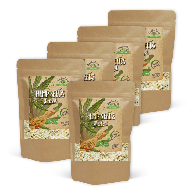 Hampefrø Afskallede 1kg x 5 pakker