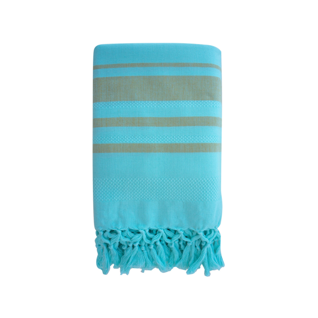Fouta Turkuaz i Økologisk Bomuld 160x80cm