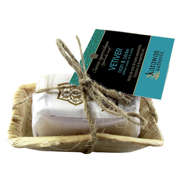 Ayurvedisk Fast Sæbe til Ansigt og Krop Vetiver 18g
