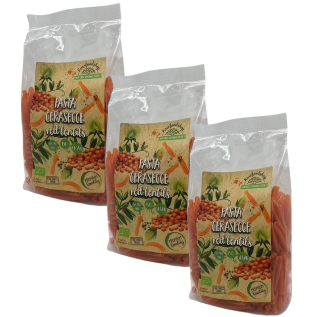 Pasta Røde Linser Casarecce ØKO 250g x 3 pakker