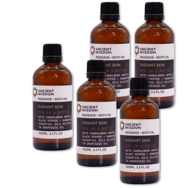 Sandalwood Glow Massageolie 100ml x 5 pakker