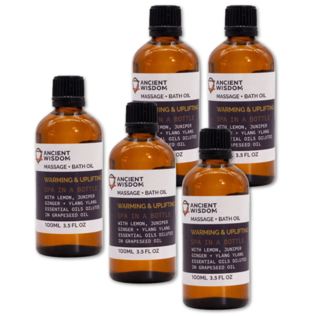 Warm & Uplifting Massageolie 100ml x 5 flasker