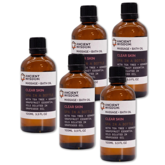 Clear Skin Massageolie 100ml x 5 flasker