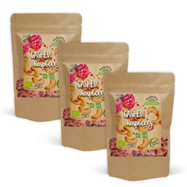 Cashewnødder Hindbær EKO 200 g x 3 pakker