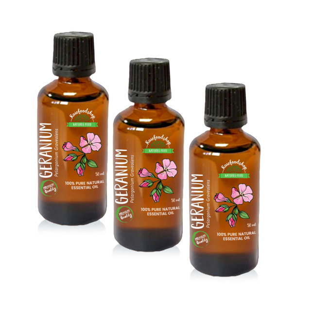Geranium Æterisk Olie 50ml x 3 pakker