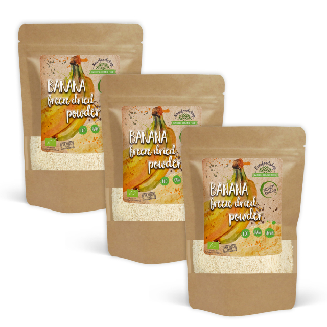 Bananpulver Frysetørret ØKO 125g x 3 pakker