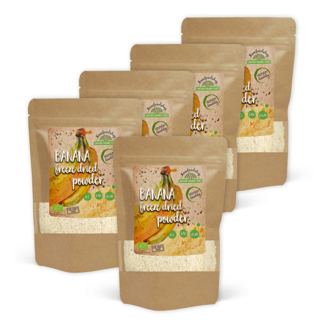 Bananpulver Frysetørret ØKO 125g x 5 pakker