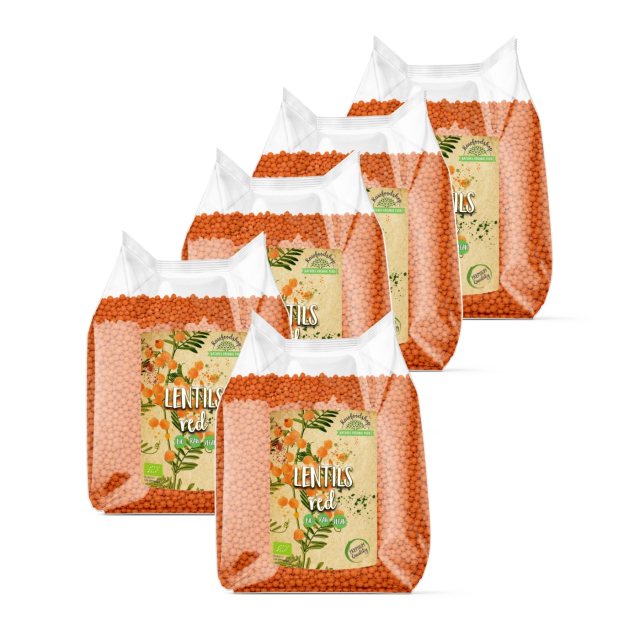 Linser Røde ØKO 1kg x 5 pakker