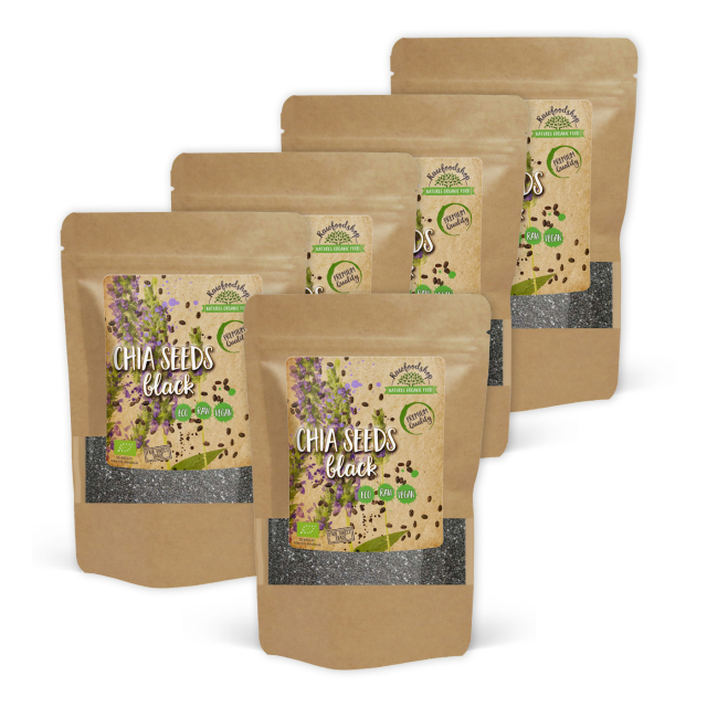 Chiafrø Sorte ØKO 1kg x 5 pakker
