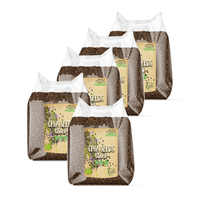 Chiafrø Sorte ØKO 1kg x 5 pakker