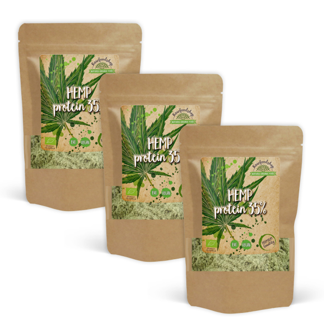 Hampeprotein 35% ØKO 500g x 3 pakker