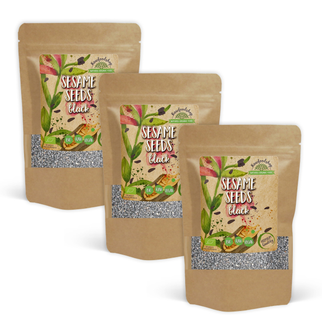 Sesamfrø Sorte ØKO 100g x 3 pakker