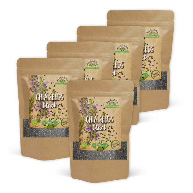 Chiafrø Sorte ØKO 500g x 5 pakker
