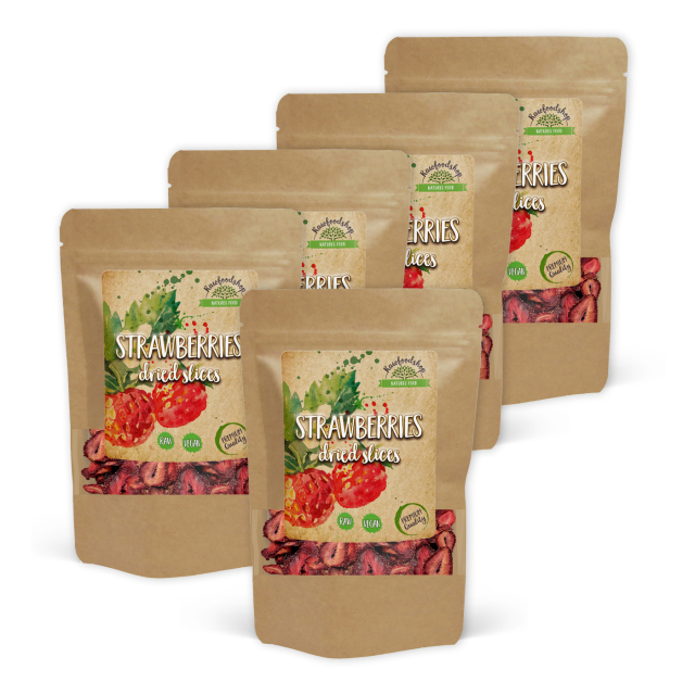 Jordbær Skiver 100g x 5 pakker