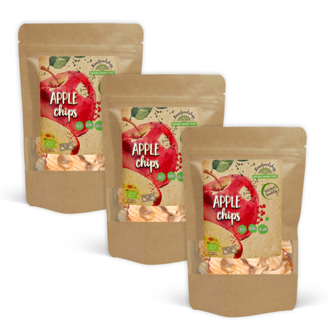 Æblechips RAW ØKO 200g x 3 pakker